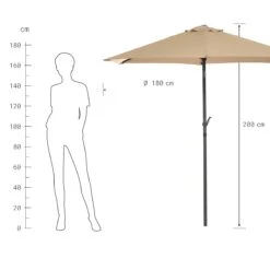 SIESTA Sonnenschirm Mit Kurbel Ø180cm -Wohnstil Angebote Store 10204618 2