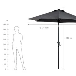 SIESTA Sonnenschirm Mit Kurbel Ø250m -Wohnstil Angebote Store 10204640 2