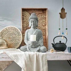 BUDDHA Statue Mit Kerzenteller Höhe 46cm -Wohnstil Angebote Store 10215752 6