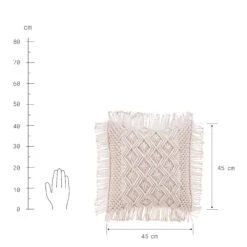 MACRAMÉ Kissen ZickZack L 45 X B 45cm -Wohnstil Angebote Store 10222953 3