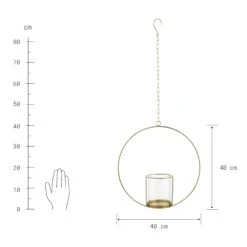 LUNA Hängedeko-Ring Mit Glaseinsatz Ø40cm -Wohnstil Angebote Store 10223518 3