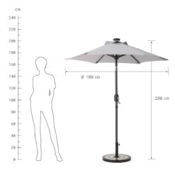 SUN & STARS Sonnenschirm Mit LED-Solar-Lichter Ø180cm 12 SUN & STARS Sonnenschirm Mit LED-Solar-Lichter Ø180cm -Wohnstil Angebote Store 10223847 2