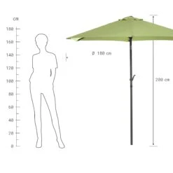 SIESTA Sonnenschirm Mit Kurbel Ø180cm -Wohnstil Angebote Store 10223850 2