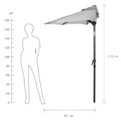 SIESTA Sonnenschirm Halbrund Mit Knickgelenk Und Kurbel -Wohnstil Angebote Store 10223852 2