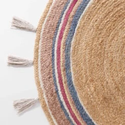 ALL NATURE Teppich Rainbow Mit Quasten Ø110cm -Wohnstil Angebote Store 10225335 4