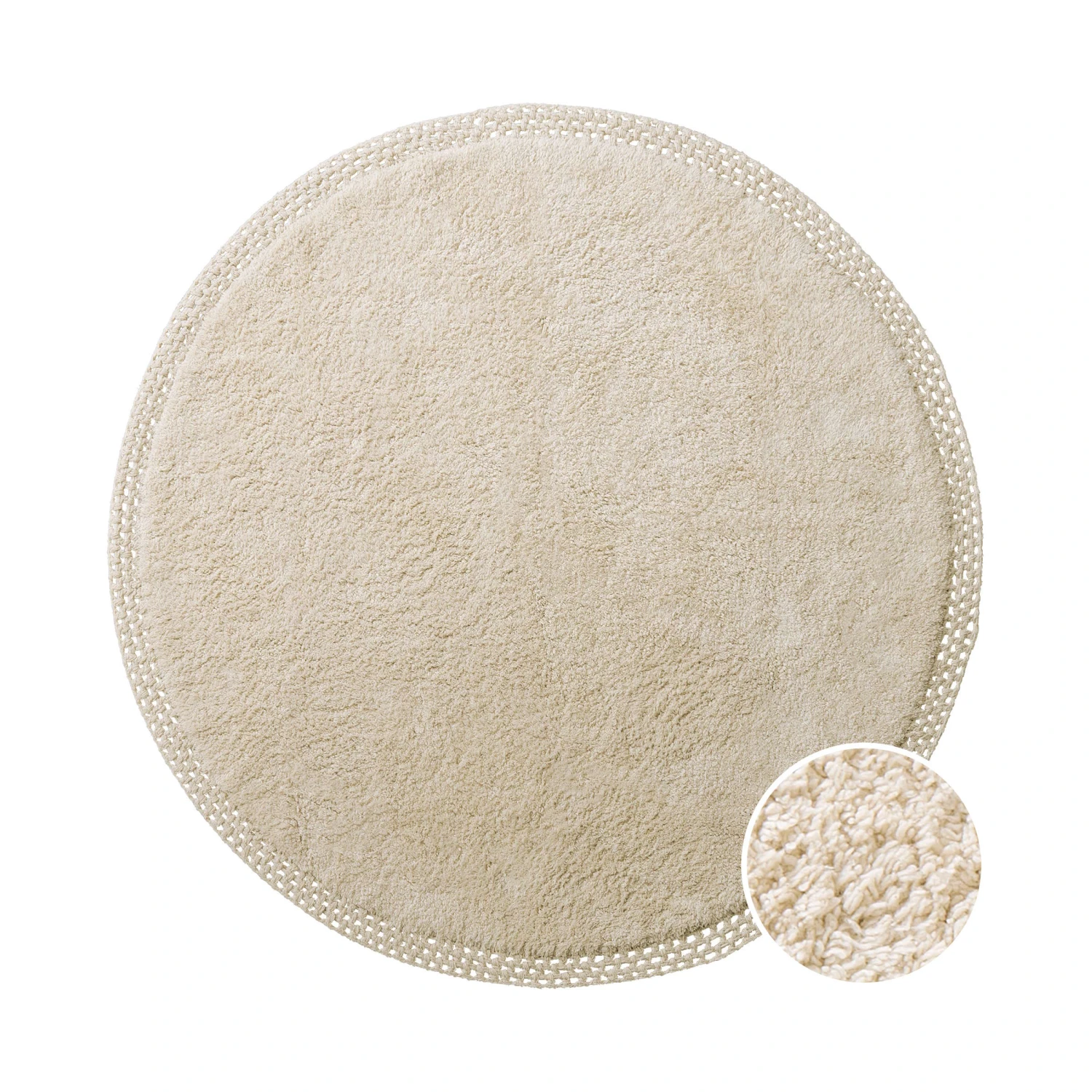 BOHO LOUNGE Teppich Hochflor Mit Makramé Ø120cm 1 BOHO LOUNGE Teppich Hochflor Mit Makramé Ø120cm