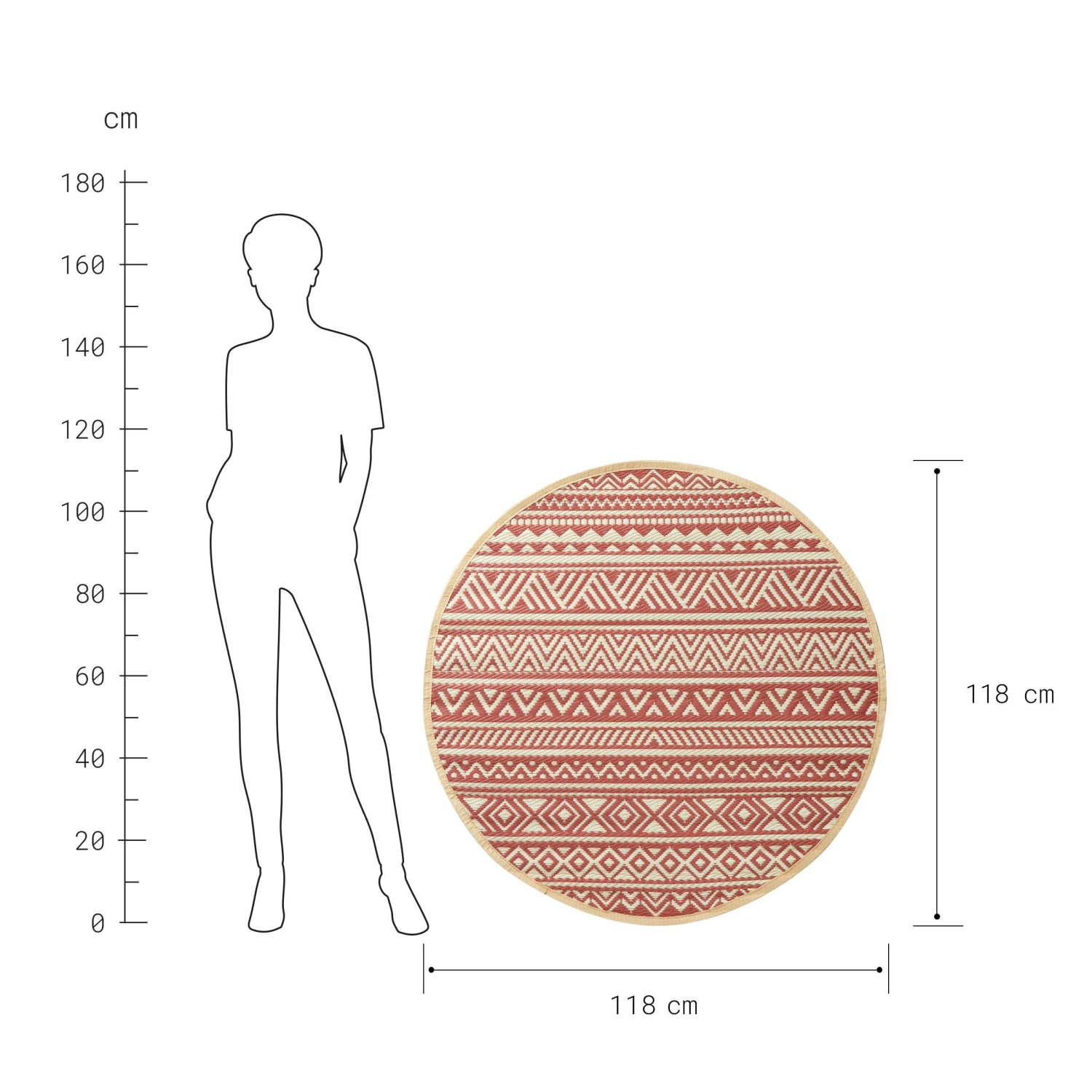 COLOUR CLASH In- & Outdoor-Teppich Streifen Ø118cm 3 COLOUR CLASH In- & Outdoor-Teppich Streifen Ø118cm – Bild 3