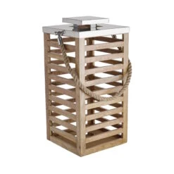 SHORE Laterne Mangoholz Höhe 65cm