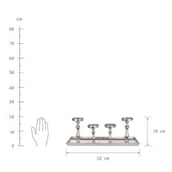 BANQUET Tablett Mit 4 Kerzenhaltern L 52 X B 15cm -Wohnstil Angebote Store 10226874 2