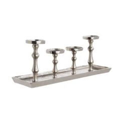 BANQUET Tablett Mit 4 Kerzenhaltern L 52 X B 15cm