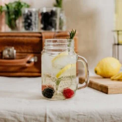 REFRESH 6x Trinkgläser Mason Mit Deckel 450ml -Wohnstil Angebote Store BUN00097 5