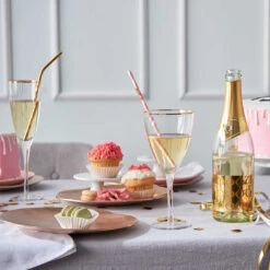 GOLDEN TWENTIES 4x Weingläser Mit Goldrand Und Rillen 280ml -Wohnstil Angebote Store BUN00754 4