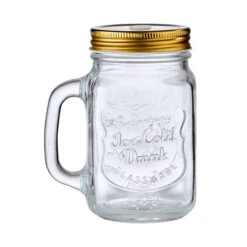 REFRESH 6x Trinkgläser Mason Mit Deckel 450ml -Wohnstil Angebote Store BUN00871 1