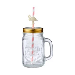 REFRESH 6x Trinkgläser Mason Mit Deckel 450ml -Wohnstil Angebote Store BUN00871 2