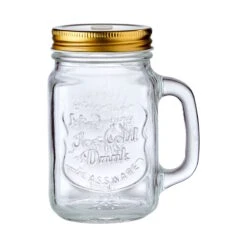 REFRESH 6x Trinkgläser Mason Mit Deckel 450ml -Wohnstil Angebote Store BUN00871