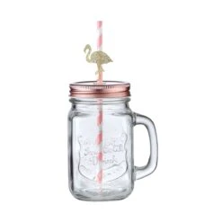 REFRESH 6x Trinkgläser Mason Mit Deckel 450ml -Wohnstil Angebote Store BUN00872 2