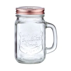 REFRESH 6x Trinkgläser Mason Mit Deckel 450ml -Wohnstil Angebote Store BUN00872