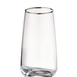 TOUCH OF SILVER 6x Longdrinkgläser Mit Silberrand 480ml -Wohnstil Angebote Store BUN01425 2