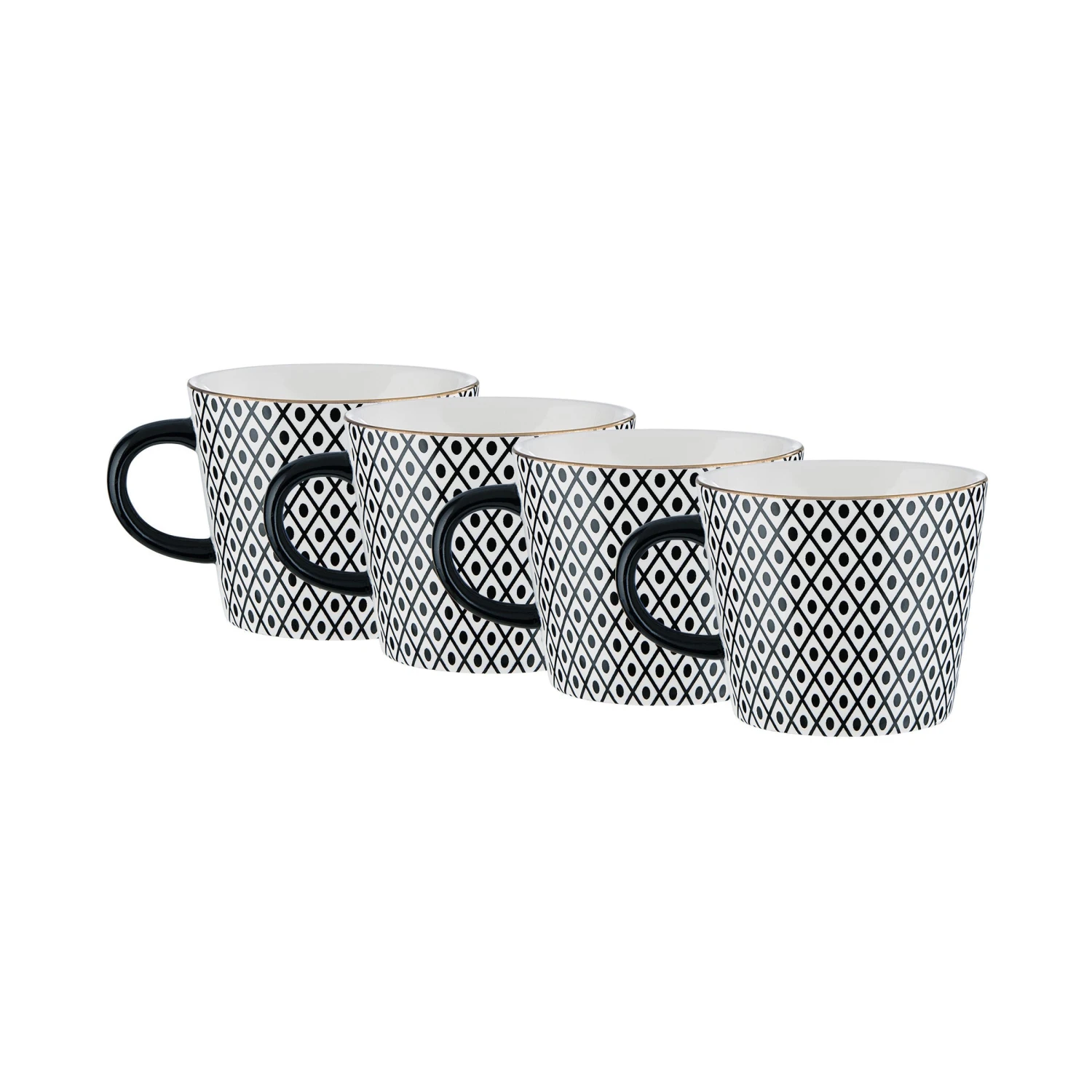 ORNAMENTS 4x Tasse Mit Goldrand 350ml 1 ORNAMENTS 4x Tasse Mit Goldrand 350ml