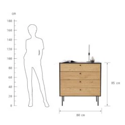 Kommode Mit 4 Schubladen MODERNIST In Schwarz-Natur -Wohnstil Angebote Store butlers kommode mit 4 schubladen modernist in schwarz natur 3