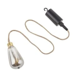 LED-Hängeleuchte Mit Jutekordel Und Aufhängung BULB LIGHT In Gold -Wohnstil Angebote Store butlers led hangeleuchte mit jutekordel und aufhangung bulb light in gold 5