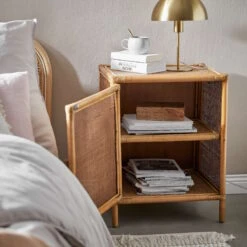 Nachttisch-Schränkchen Handgefertigt Aus Rattan BOHO LOUNGE In Natur -Wohnstil Angebote Store butlers nachttisch schrankchen handgefertigt aus rattan boho lounge in natur 9