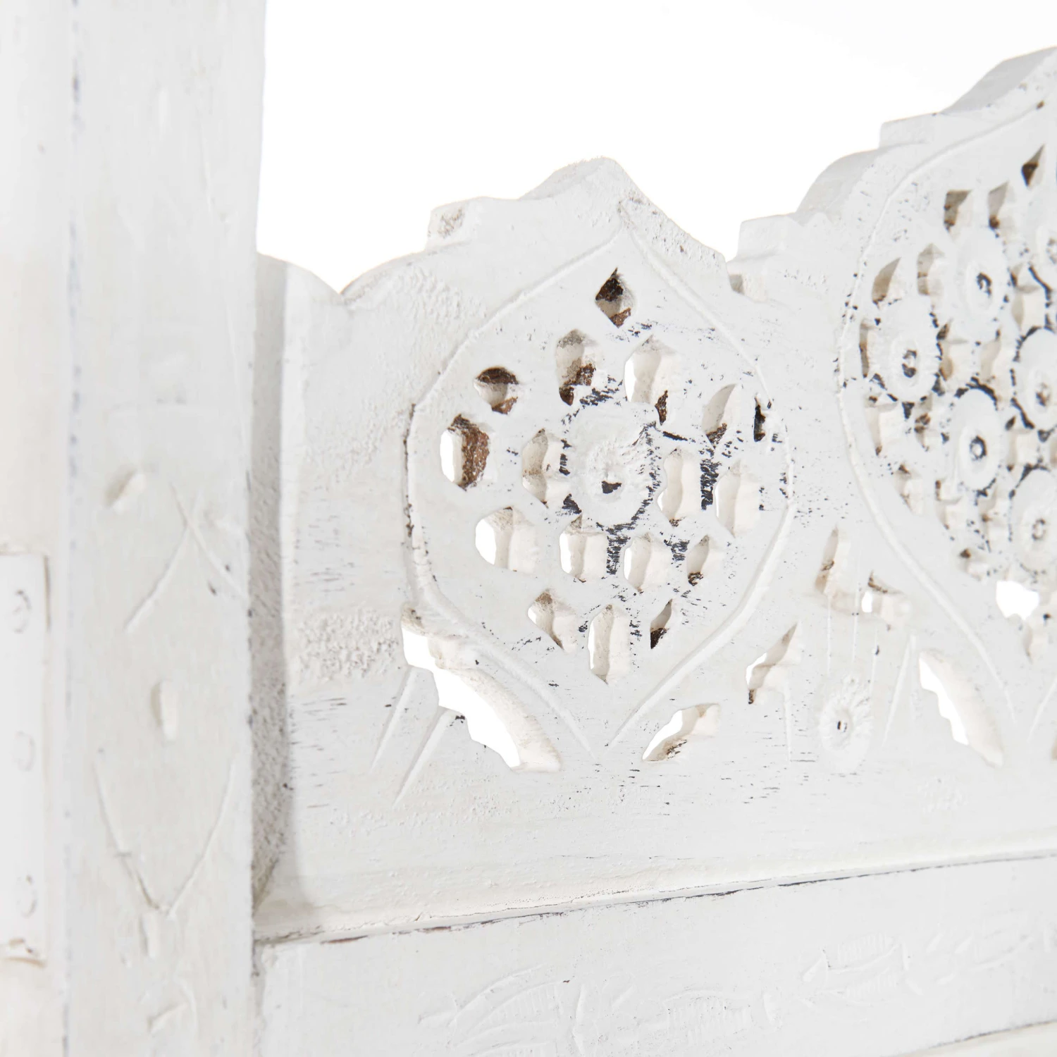 Paravent, Geschnitzt B 180 X H 176cm ESTELLA In Weiß 4 Paravent, Geschnitzt B 180 X H 176cm ESTELLA In Weiß – Bild 4