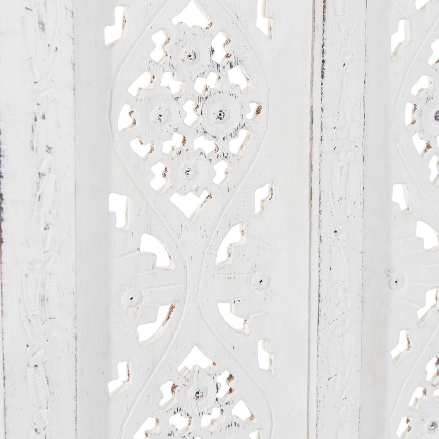 Paravent, Geschnitzt B 180 X H 176cm ESTELLA In Weiß 5 Paravent, Geschnitzt B 180 X H 176cm ESTELLA In Weiß – Bild 5