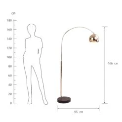 Stehleuchte Höhe 166cm ARC In Gold -Wohnstil Angebote Store butlers stehleuchte hohe 166cm arc in gold 3