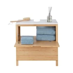 Waschbeckenunterschrank Mit Schublade WHITE SANDS In Natur-Weiß -Wohnstil Angebote Store butlers waschbeckenunterschrank mit schublade white sands in natur weiss 2