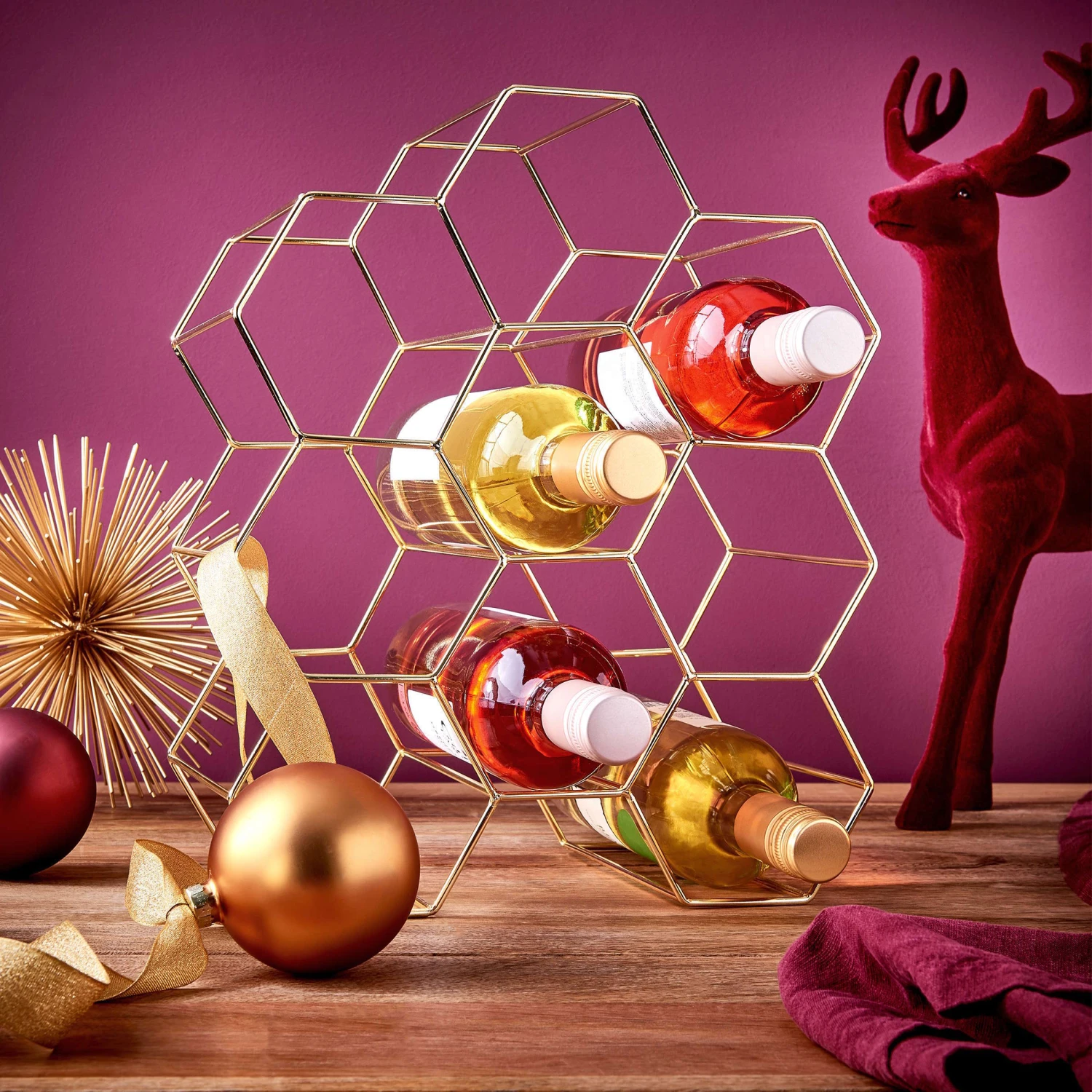 Weinregal Für 9 Flaschen L 36 X H 30cm CUBICLE In Gold 2 Weinregal Für 9 Flaschen L 36 X H 30cm CUBICLE In Gold – Bild 2